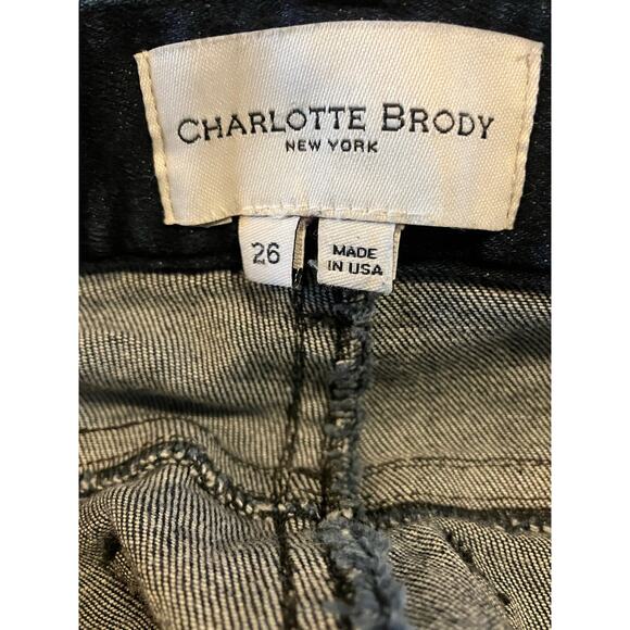 Charlotte Brody High Rise Crop Raw Hem Dark Wash Jeans-sz 26 - Picture 10 of 16